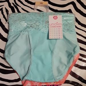 UNDIES 3 PAIR LACE STRING BIKINI